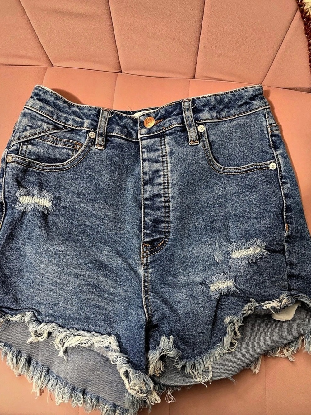 We The Free Distressed Denim Jean Shorts in Blue US 29